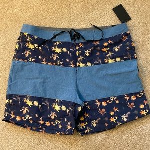 NWT Hurley Mens Phantom Boardshorts 18” Size 36 Tropical Hawaiian Print